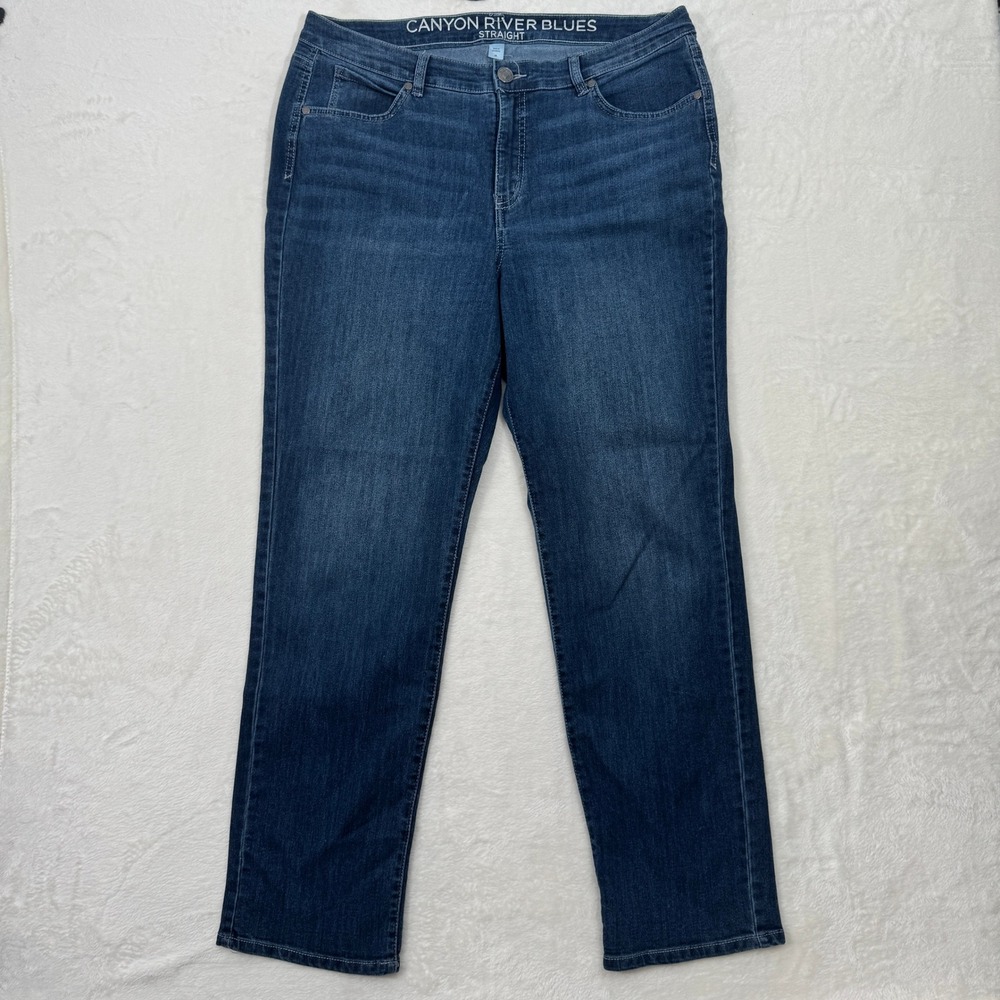 Canyon‎ River Blues Jeans Womens 18 Blue Straight Leg Stretch Mid Rise Denim